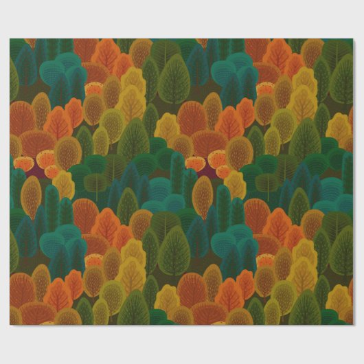 Stilisierte Farbbaumstruktur im Herbst Geschenkpapier (Flach)