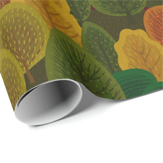 Stilisierte Farbbaumstruktur im Herbst Geschenkpapier (Rolleneckpunkt)