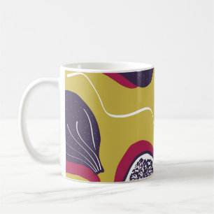Stilisierte Figuren Vintage Pflanzendrucke Kaffeetasse