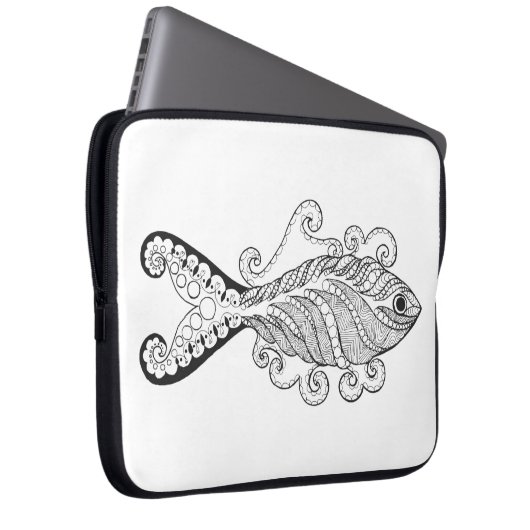 Stilisierte Fische Laptopschutzhülle (Vorne Rechts)
