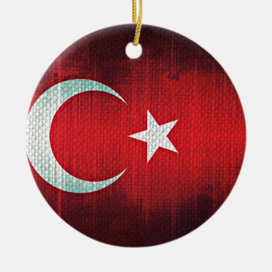Stilisierte Flagge der Türkei Keramik Ornament (Vorne)