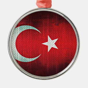 Stilisierte Flagge der Türkei Silbernes Ornament
