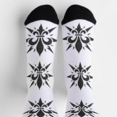 "Stilisierte Fleur-de-lis" Crew Socken (Oben)