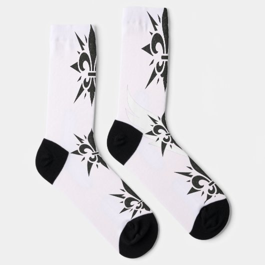 "Stilisierte Fleur-de-lis" Crew Socken (Rechts)