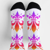 "Stilisierte Fleur-de-lis" Crew Socken (Oben)
