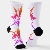 "Stilisierte Fleur-de-lis" Crew Socken (Gewinkelt)