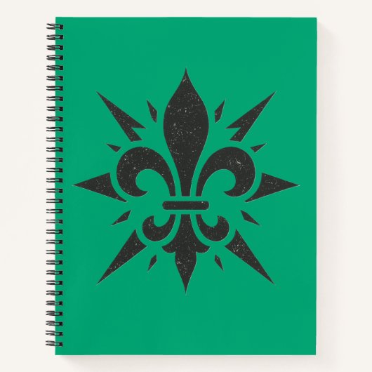 "Stilisierte Fleur-de-lis" Spiralblock Notizblock (Vorderseite)