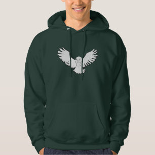 Stilisierte fliegende Snowy-Eule Hoodie