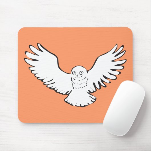 Stilisierte fliegende Snowy-Eule Mousepad (Mit Mouse)