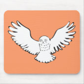 Stilisierte fliegende Snowy-Eule Mousepad (Vorne)