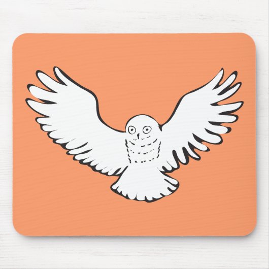 Stilisierte fliegende Snowy-Eule Mousepad (Vorne)