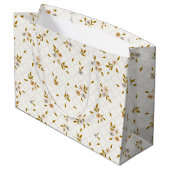 Stilisierte florale Print Large Gift Bag Große Geschenktüte (Rückseite Schrägansicht)