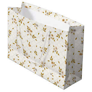 Stilisierte florale Print Large Gift Bag Große Geschenktüte