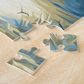 Stilisierte Flusslandschaft mit Birken Puzzle (Seite)