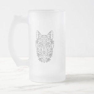 Stilisierte Fox-Tasse aus Mattiertem Glas Mattglas Bierglas