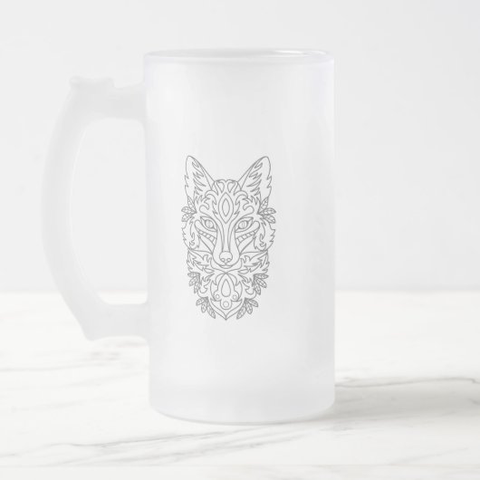 Stilisierte Fox-Tasse aus Mattiertem Glas Mattglas Bierglas (Links)