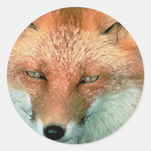 Stilisierte Foxkleber Runder Aufkleber (Vorderseite)