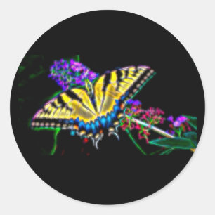 Stilisierte Frack Butterfly Runder Aufkleber