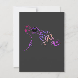 Stilisierte Froschdoodle Postkarte