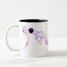 Stilisierte Froschdoodle Zweifarbige Tasse