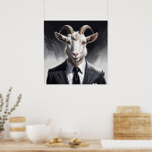 Stilisierte gehörnte Figur in scharfer formaler Kl Poster (Küche)