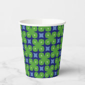 Stilisierte geometrische vierblättrige Clovers auf Pappbecher (Links)