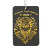 Stilisierte Gold-Bison-Illustration in Naturstimmu Autolufterfrischer (Rückseite)