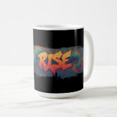 Stilisierte Graffiti Dragon Mural mit Bold 'RISE' Kaffeetasse (VorderseiteRechts)