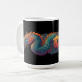Stilisierte Graffiti Dragon Mural mit Bold 'RISE' Kaffeetasse (Vorderseite Links)