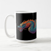 Stilisierte Graffiti Dragon Mural mit Bold 'RISE' Kaffeetasse (Links)