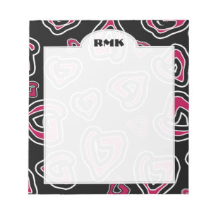 Stilisierte Granita Red Hearts Personalisiert Mono Notizblock