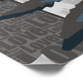 Stilisierte Graue Fern Leaf Poster (Ecke)