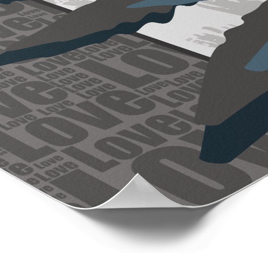 Stilisierte Graue Fern Leaf Poster (Ecke)