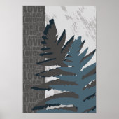 Stilisierte Graue Fern Leaf Poster (Vorne)