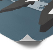 Stilisierte Graue Fern Leaf Poster (Ecke)