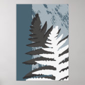 Stilisierte Graue Fern Leaf Poster (Vorne)