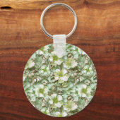 Stilisierte grüne Blumen Schlüsselanhänger (Rückseite)