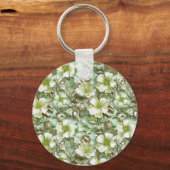 Stilisierte grüne Blumen Schlüsselanhänger (Vorderseite)