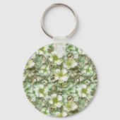 Stilisierte grüne Blumen Schlüsselanhänger (Rückseite)