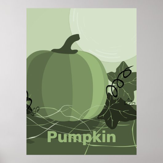 Stilisierte grüne Pumpkin Kitchen Poster (Vorne)