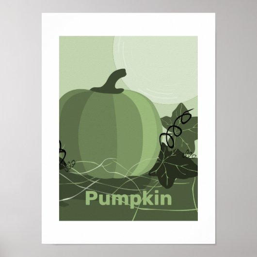 Stilisierte grüne Pumpkin Kitchen Poster (Vorne)