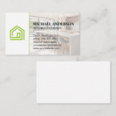 Stilisierte grüne Zuhause-Logo | Moderne Küche Visitenkarte (Vorne/Hinten)