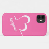 Stilisierte Herz-individuelle Name- und Farbtelefo Case-Mate iPhone Hülle (Rückseite (Horizontal))