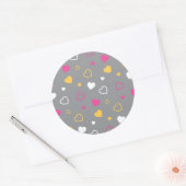 Stilisierte Herzen Muster 3 Runder Aufkleber (Umschlag)