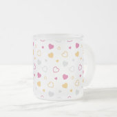 Stilisierte Herzmuster Mattglastasse (VorderseiteRechts)