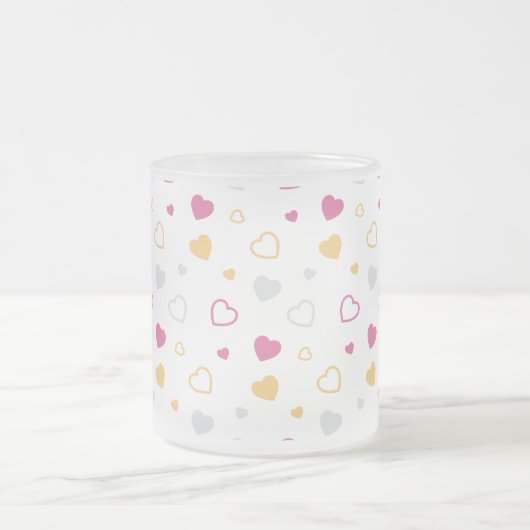 Stilisierte Herzmuster Mattglastasse (Mittel)