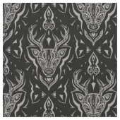 Stilisierte Hirschkopfgewebe Stoff (Nahaufnahme)