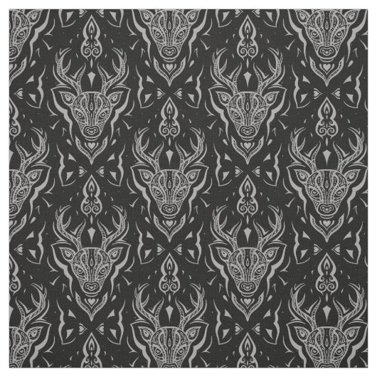 Stilisierte Hirschkopfgewebe Stoff (Muster)