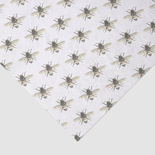 Stilisierte Honigbiene im Weißzettel Seidenpapier (Ausschnitt)