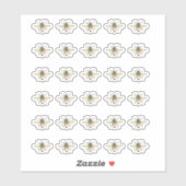 Stilisierte Honigbienenhalter Aufkleber (Blatt)